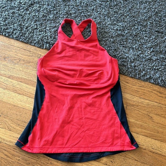 lululemon red & black adjustable athletic tank top womens Size 10 - Picture 1 of 9